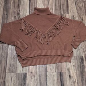 Chelsea & Theodore Cowl Neck Sweater in Brown